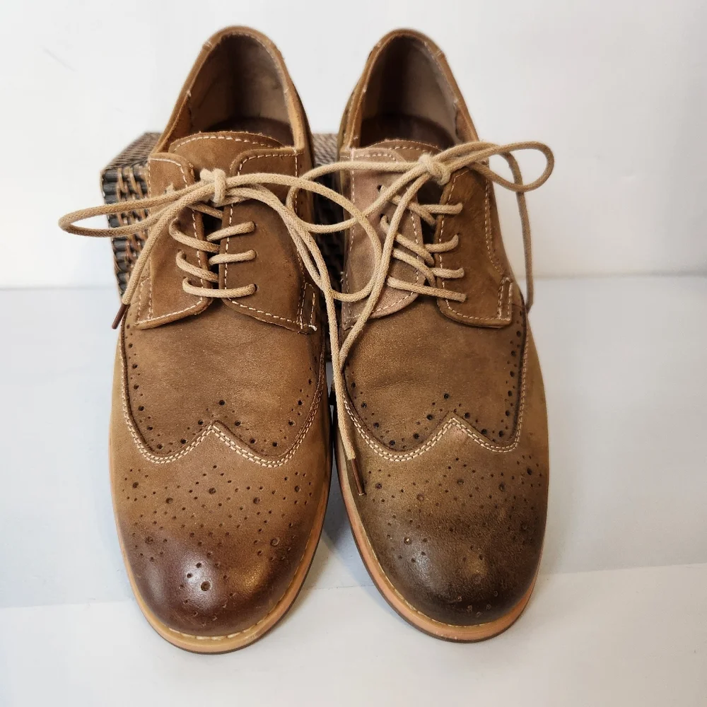 Steve Madden P-Lyte Suede Leather Wingtip Oxford Shoes